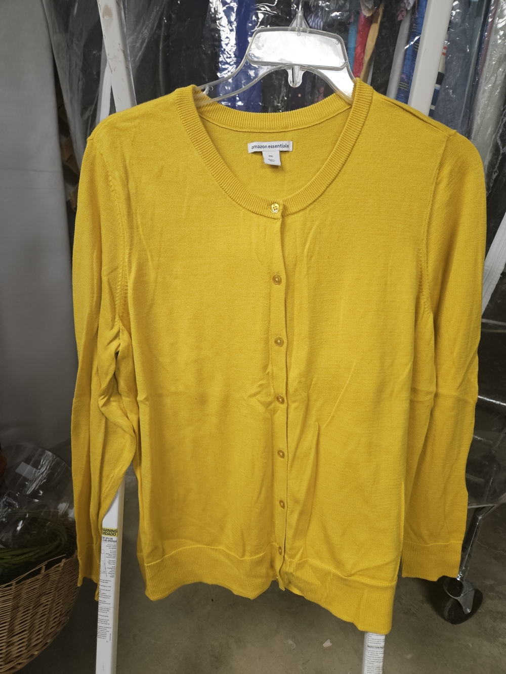 Yellow Button-Front Women's Cardigan